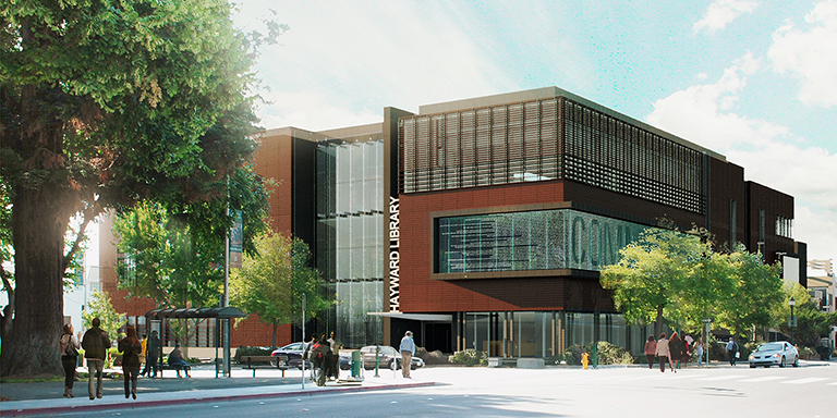 rendering of the Hayward Public Library