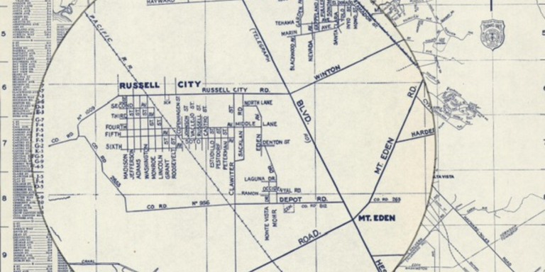 Historical map of Hayward
