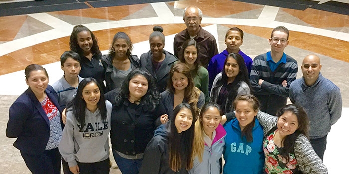 A group of Hayward students who serve on the Youth Commission